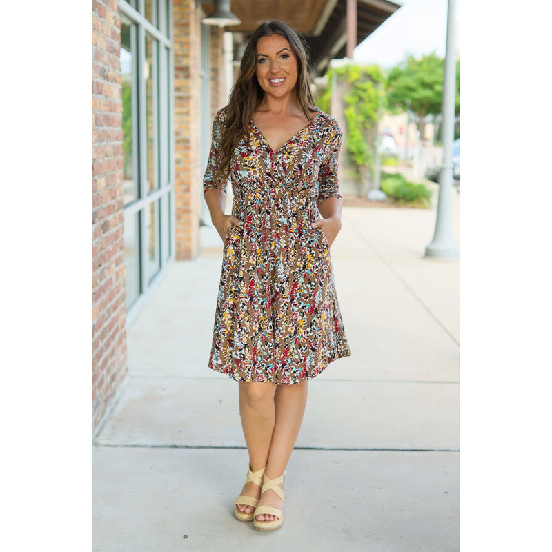 IN STOCK Taylor Dress - Mocha Floral | Women's Dress