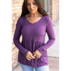 IN STOCK Long Sleeve Sarah Ruffle - Purple | Women's Top