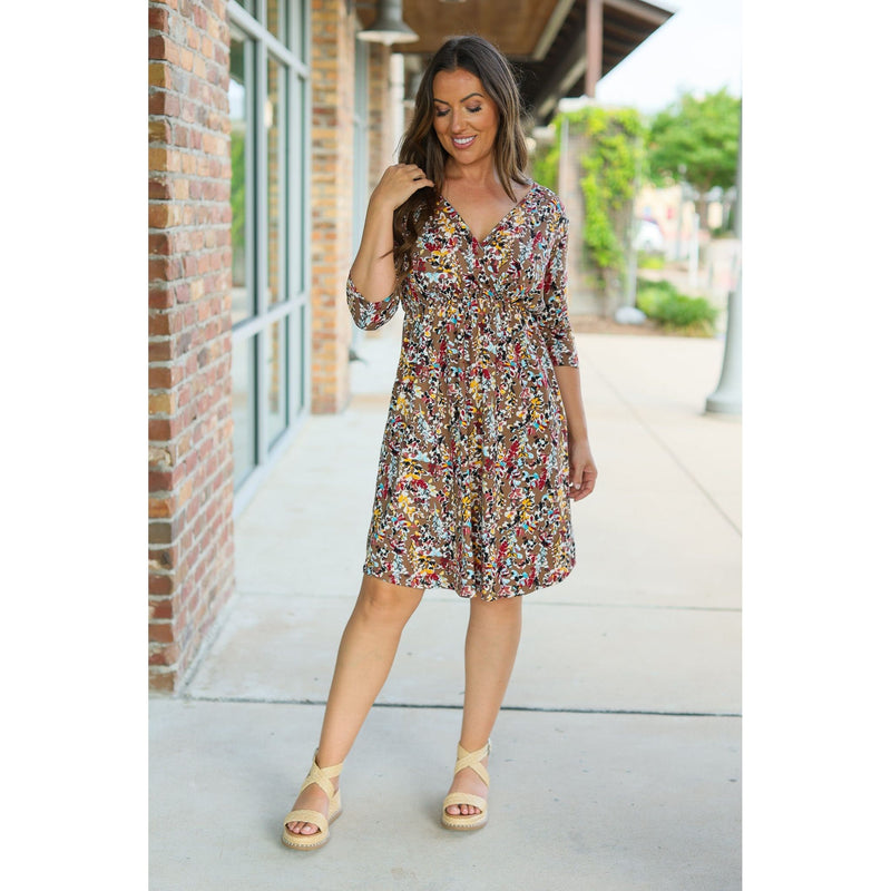 IN STOCK Taylor Dress - Mocha Floral | Women's Dress