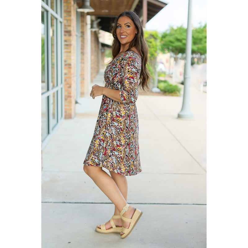 IN STOCK Taylor Dress - Mocha Floral | Women's Dress