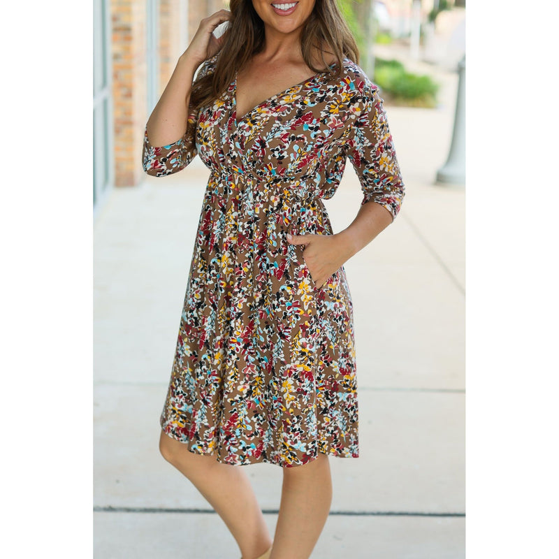 IN STOCK Taylor Dress - Mocha Floral | Women's Dress