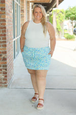 IN STOCK Sienna Skort - Aqua Micro Floral