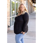 IN STOCK Long Sleeve Sarah Ruffle - Black | Women's Top