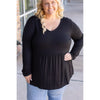 Long Sleeve Sarah Ruffle - Black | Women's Top