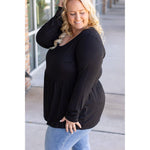 IN STOCK Long Sleeve Sarah Ruffle - Black | Women's Top