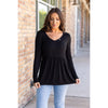 IN STOCK Long Sleeve Sarah Ruffle - Black | Women's Top