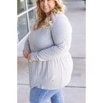 IN STOCK Long Sleeve Sarah Ruffle - Light Grey | Women's Top