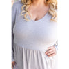 IN STOCK Long Sleeve Sarah Ruffle - Light Grey | Women's Top