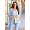 IN STOCK Long Sleeve Sarah Ruffle - Light Grey | Women's Top