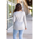 IN STOCK Long Sleeve Sarah Ruffle - Light Grey | Women's Top