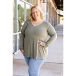 IN STOCK Long Sleeve Sarah Ruffle - Olive | Women's Top