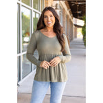 IN STOCK Long Sleeve Sarah Ruffle - Olive | Women's Top