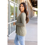 IN STOCK Long Sleeve Sarah Ruffle - Olive | Women's Top