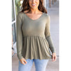 IN STOCK Long Sleeve Sarah Ruffle - Olive | Women's Top