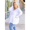 IN STOCK Long Sleeve Sarah Ruffle - White | Women's Top