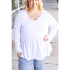 IN STOCK Long Sleeve Sarah Ruffle - White | Women's Top