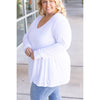 IN STOCK Long Sleeve Sarah Ruffle - White | Women's Top