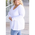 IN STOCK Long Sleeve Sarah Ruffle - White | Women's Top