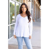 IN STOCK Long Sleeve Sarah Ruffle - White | Women's Top