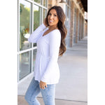 IN STOCK Long Sleeve Sarah Ruffle - White | Women's Top