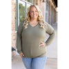 Larissa Long Sleeve - Olive | Women's V-Neck Top