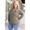 IN STOCK Larissa Long Sleeve - Olive | Women's V-Neck Top