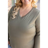 IN STOCK Larissa Long Sleeve - Olive | Women's V-Neck Top