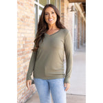 IN STOCK Larissa Long Sleeve - Olive | Women's V-Neck Top