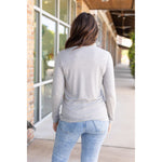 IN STOCK Larissa Long Sleeve - Light Grey | Women's V-Neck Top