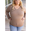 IN STOCK Larissa Long Sleeve - Mocha | Women's V-Neck Top FINAL SALE