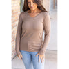 IN STOCK Larissa Long Sleeve - Mocha | Women's V-Neck Top FINAL SALE