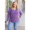 Leah Long Sleeve Top - Purple | Women's Top