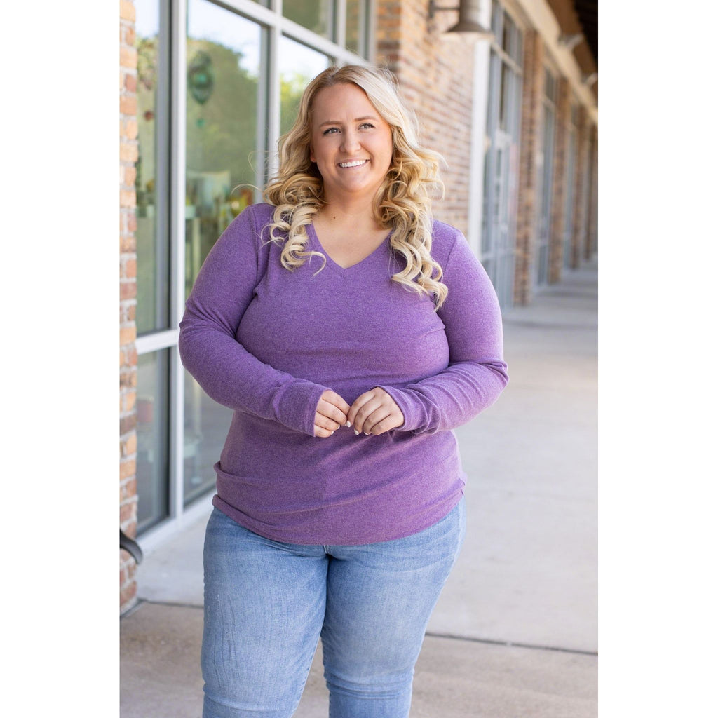 Leah Long Sleeve Top - Purple | Women's Top