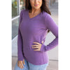 IN STOCK Leah Long Sleeve Top - Purple | Women's Casual Top