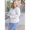 IN STOCK Leah Long Sleeve Top - Light Grey | Women's Casual Top