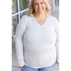 IN STOCK Leah Long Sleeve Top - Light Grey | Women's Casual Top