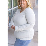 IN STOCK Leah Long Sleeve Top - Light Grey | Women's Casual Top