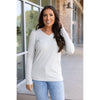 IN STOCK Leah Long Sleeve Top - Light Grey | Women's Casual Top