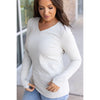 IN STOCK Leah Long Sleeve Top - Light Grey | Women's Casual Top