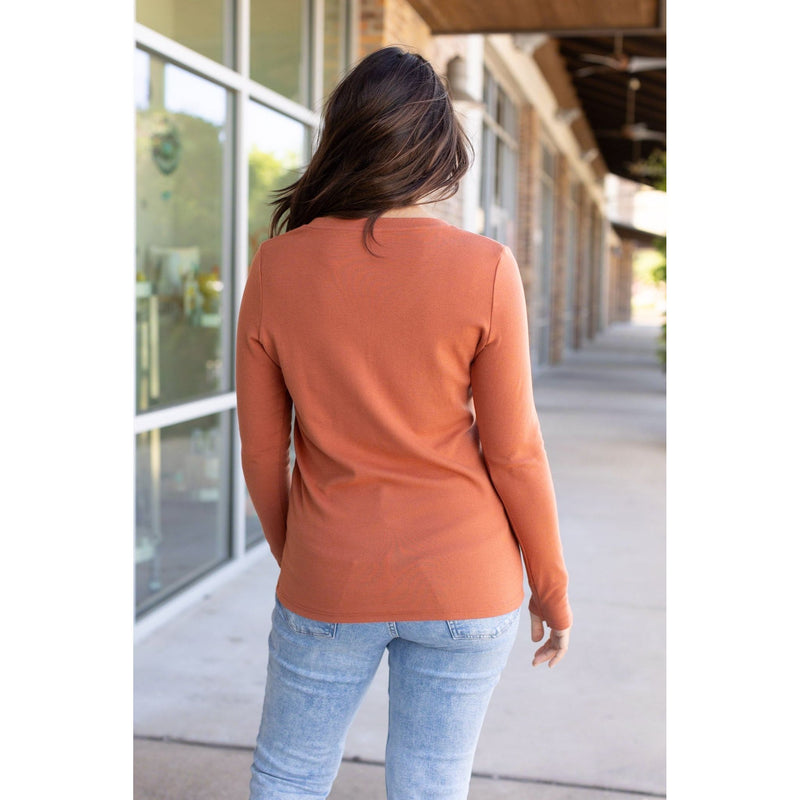 IN STOCK Leah Long Sleeve Top - Pumpkin | Women's Casual Top FINAL SALE