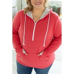 IN STOCK Classic Halfzip Hoodie - Watermelon with Floral Accent