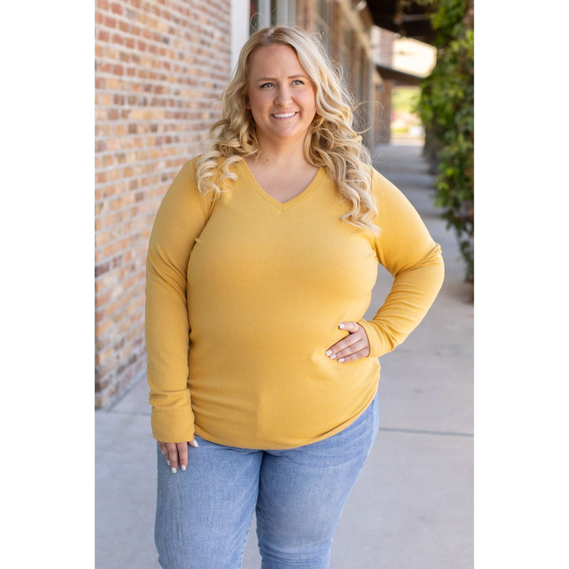 Leah Long Sleeve Top - Mustard | Women's Top 