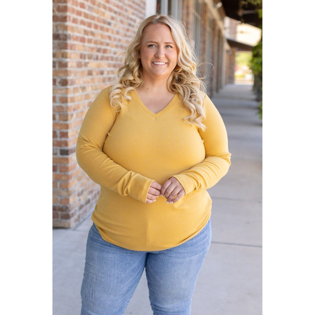 Leah Long Sleeve Top - Mustard | Women's Top 