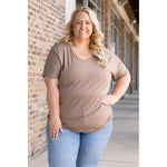  Chloe Cozy Tee - Mocha | Women's V-Neck Top