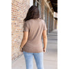 IN STOCK Chloe Cozy Tee - Mocha | Women's V-Neck Top