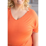 IN STOCK Chloe Cozy Tee - Pumpkin | Women's V-Neck Top FINAL SALE