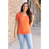 Chloe Cozy Tee - Pumpkin | Women's V-Neck Top