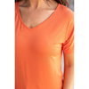 IN STOCK Chloe Cozy Tee - Pumpkin | Women's V-Neck Top FINAL SALE