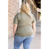 IN STOCK Chloe Cozy Tee - Olive | Women's V-Neck Top