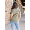 IN STOCK Chloe Cozy Tee - Olive | Women's V-Neck Top